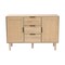 Baxton Studio Harrison MidCentury Modern Natural Brown Finished Wood and Natural Rattan 3Drawer Sideboard 223-12938-ZORO - alternate 9